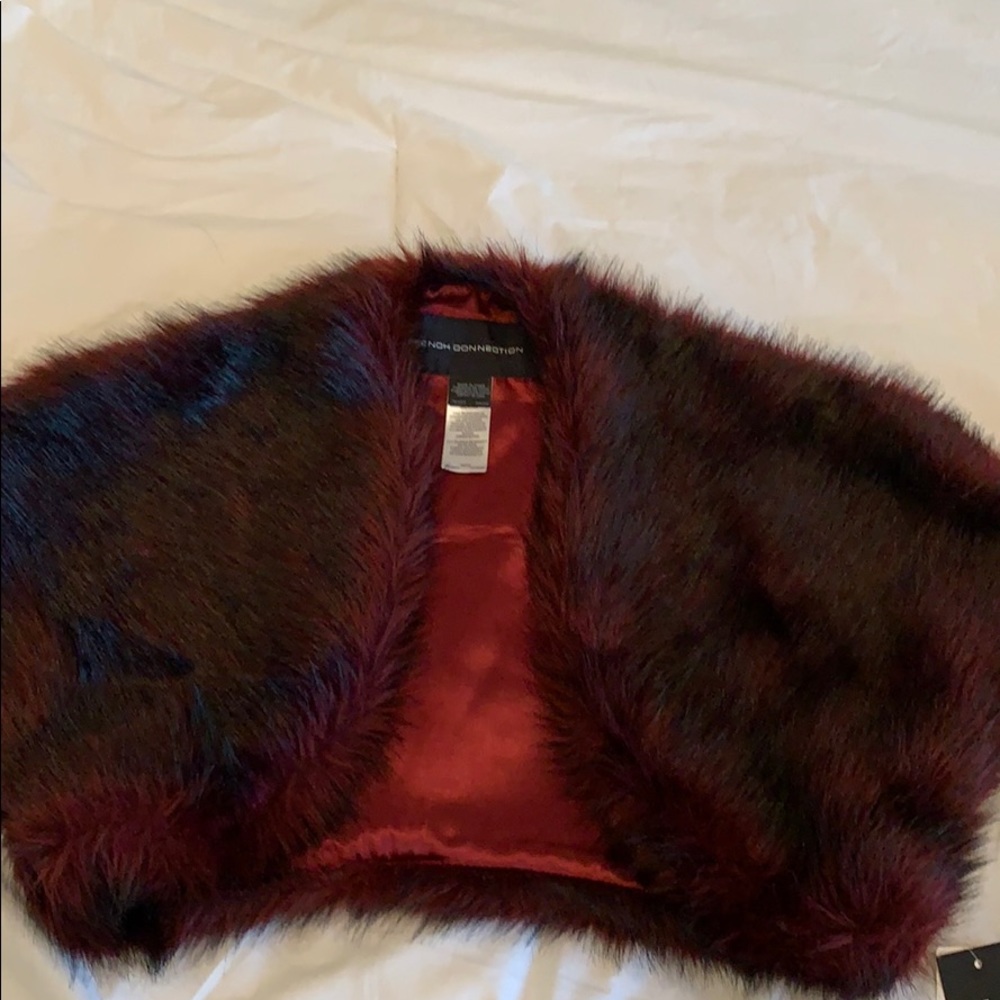 French Connection Cropped Faux Fur Jacket